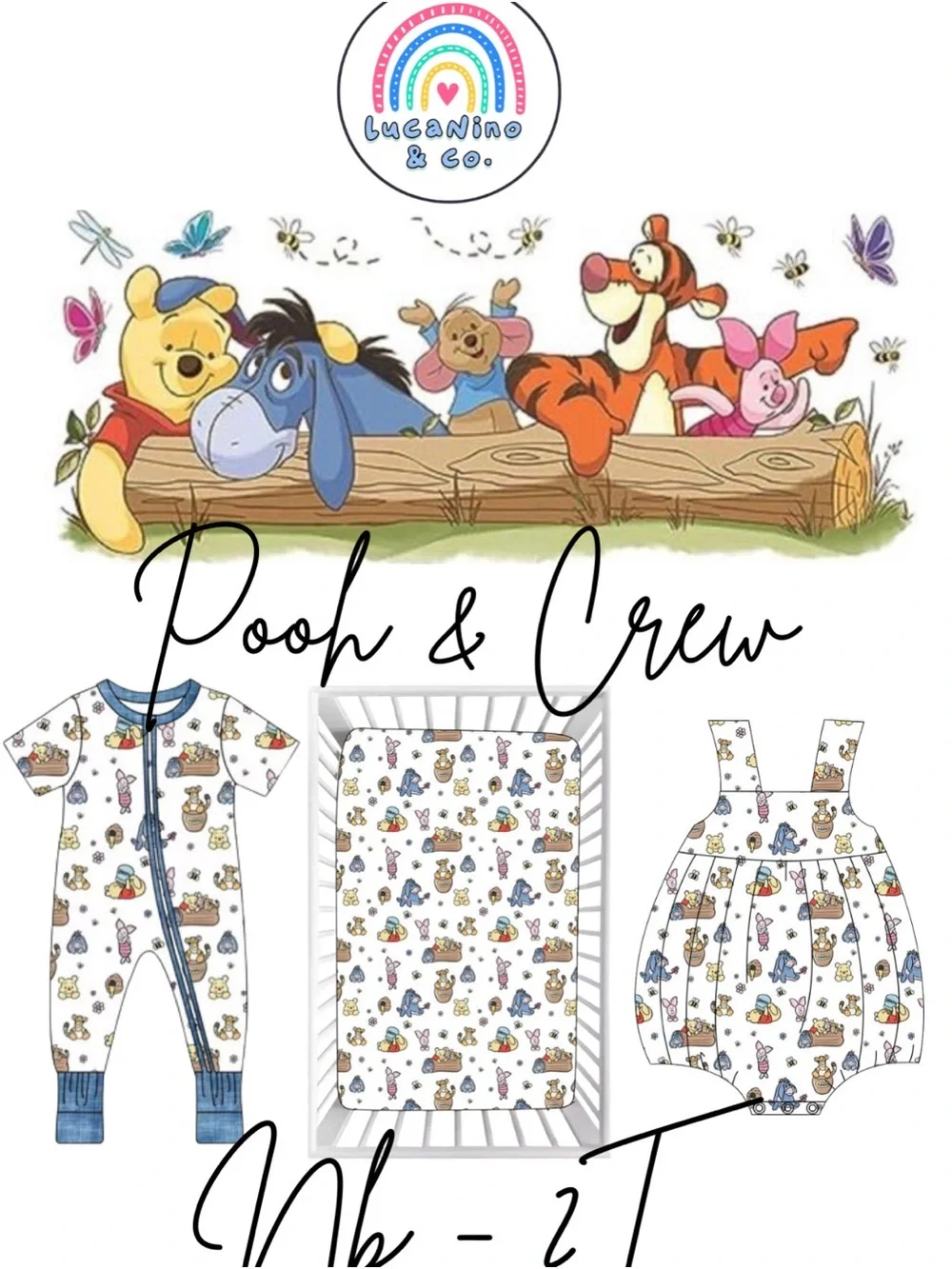 Winnie the Pooh & Crew Bamboo Crib sheet Nwt